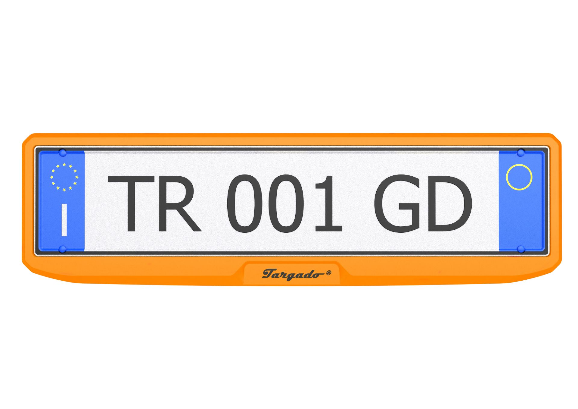 Orange license plate holder (Front)