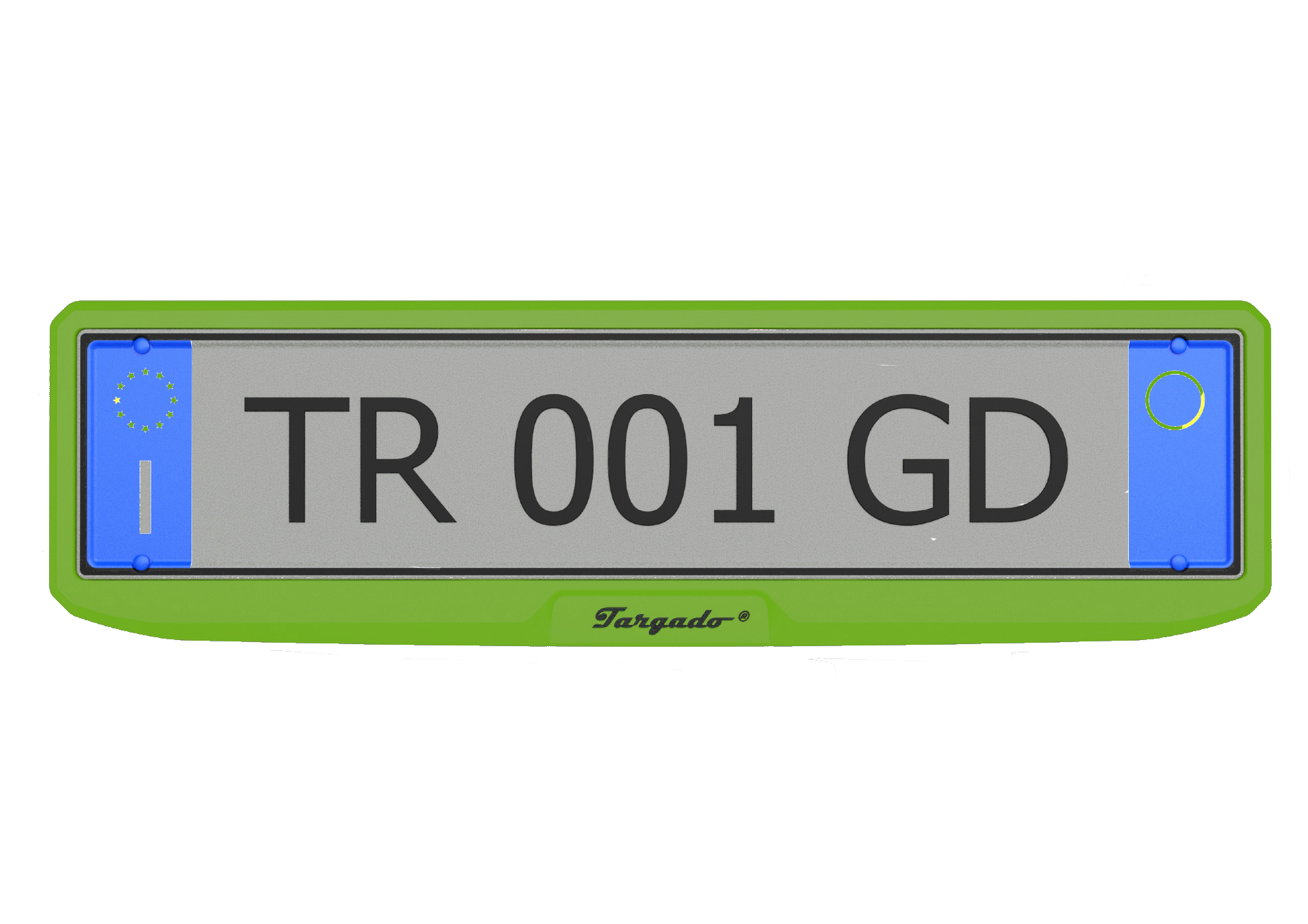 Fluorescent green license plate holder (Rear)