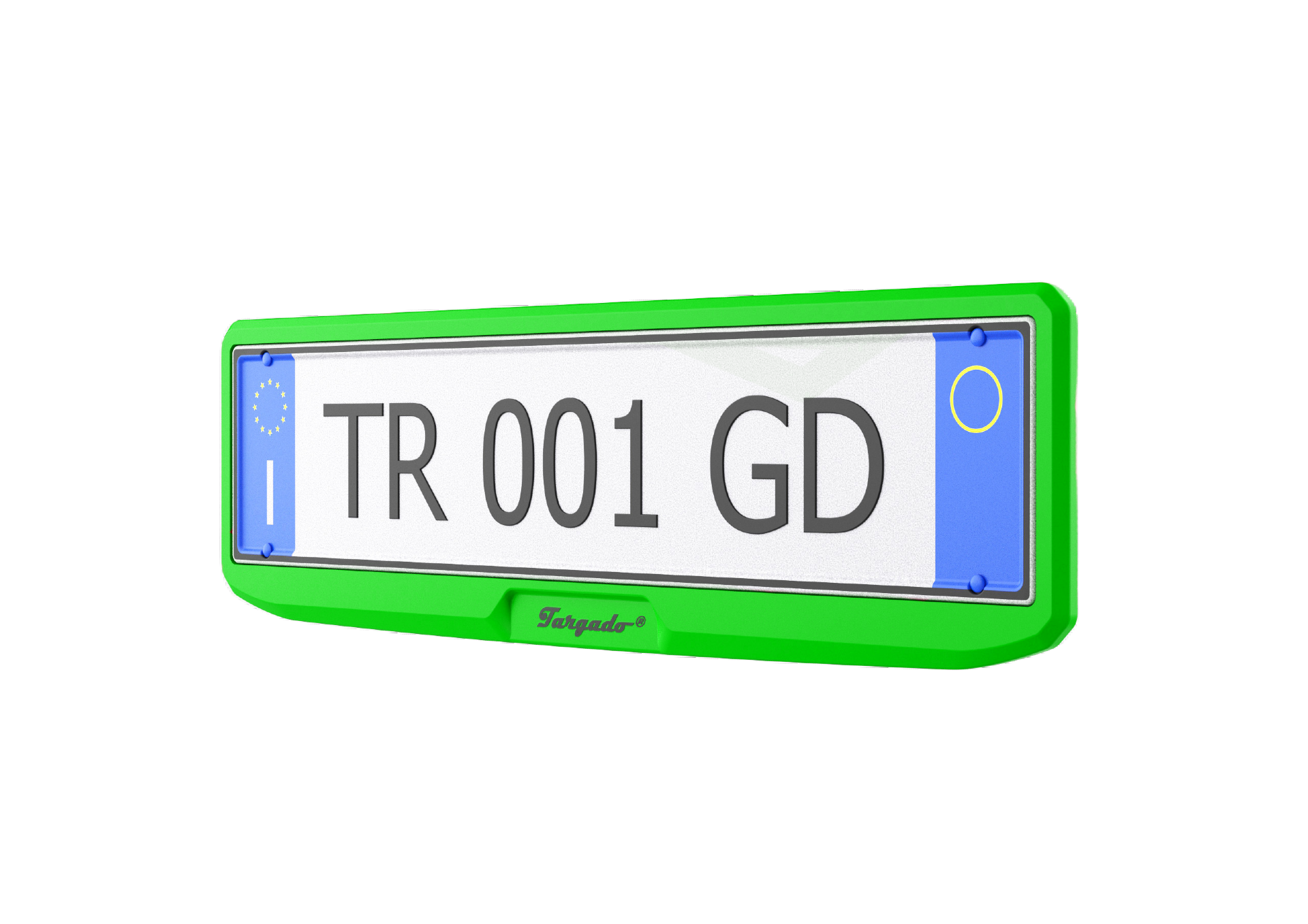 Fluorescent green license plate holder (Front)