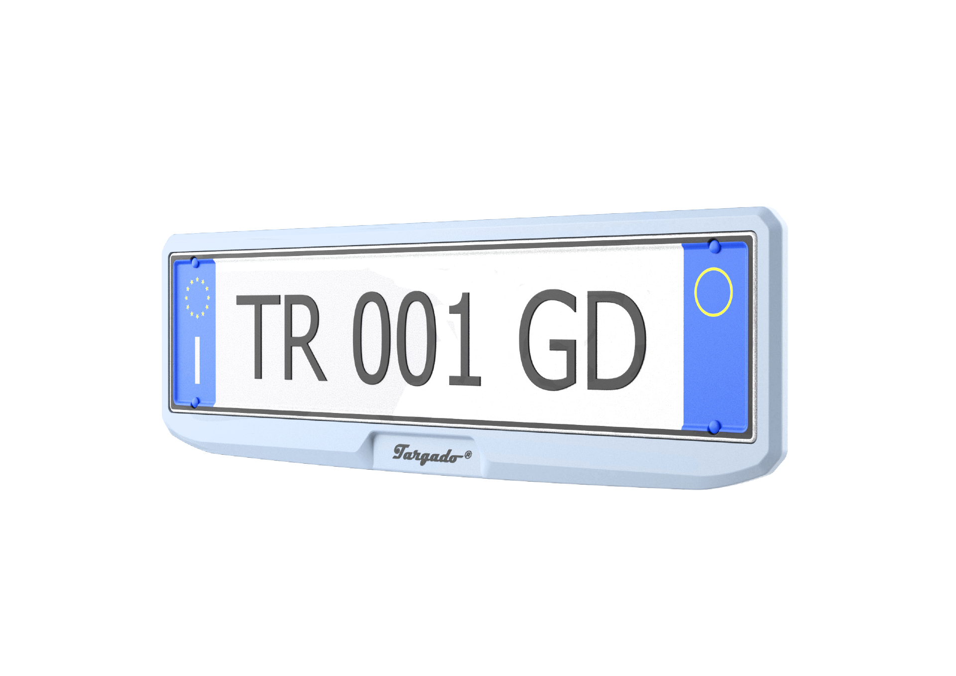 Silver gray license plate holder (Rear)