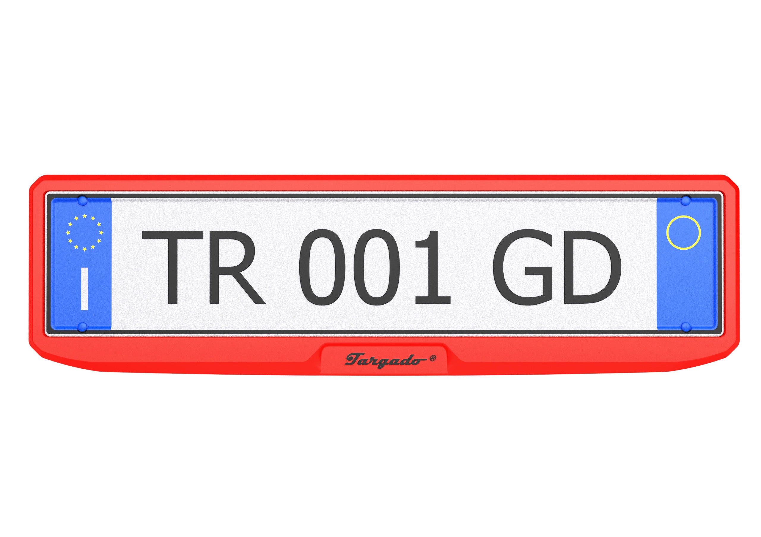 Red license plate holder (Front)