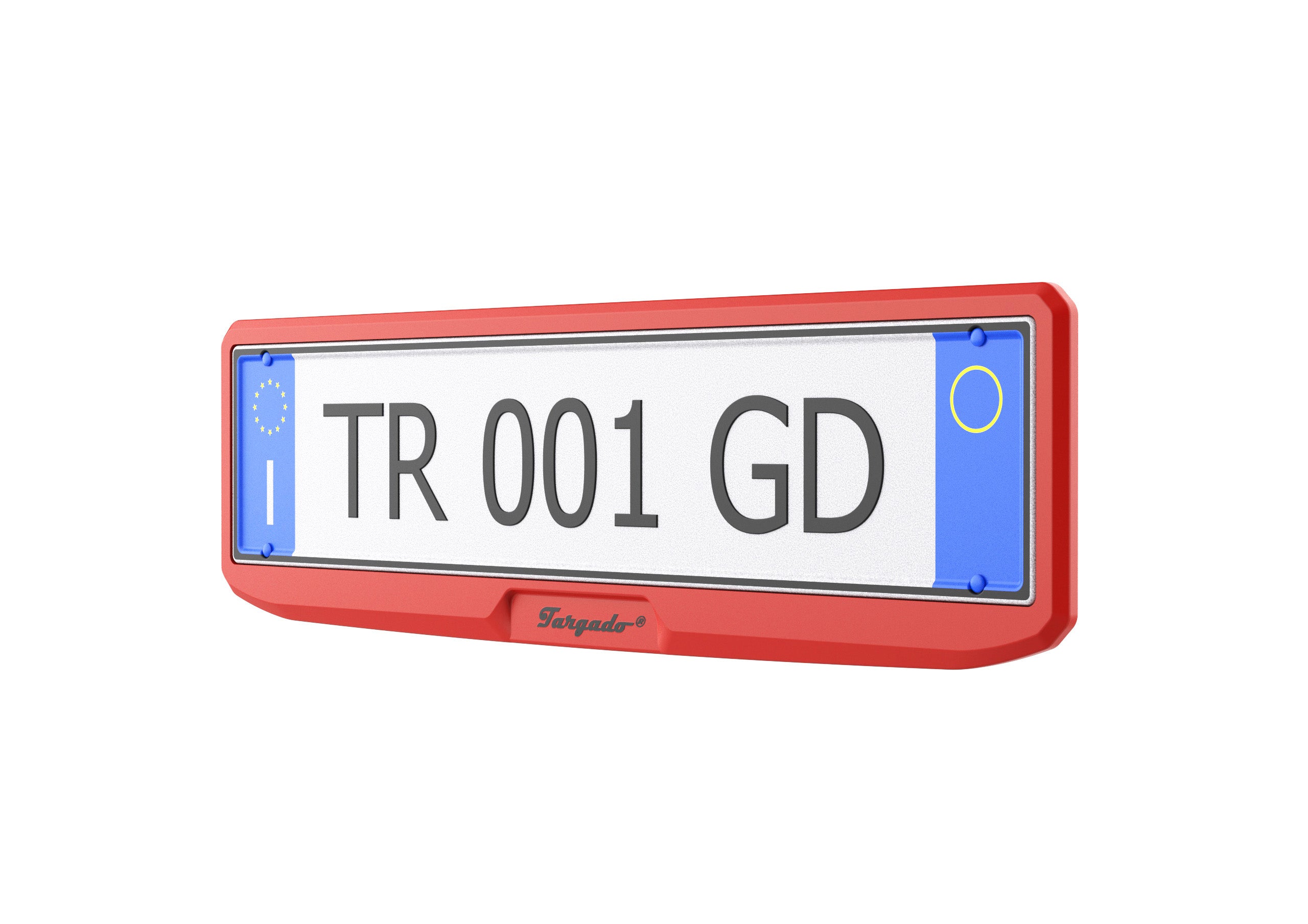 Red license plate holder (Front)